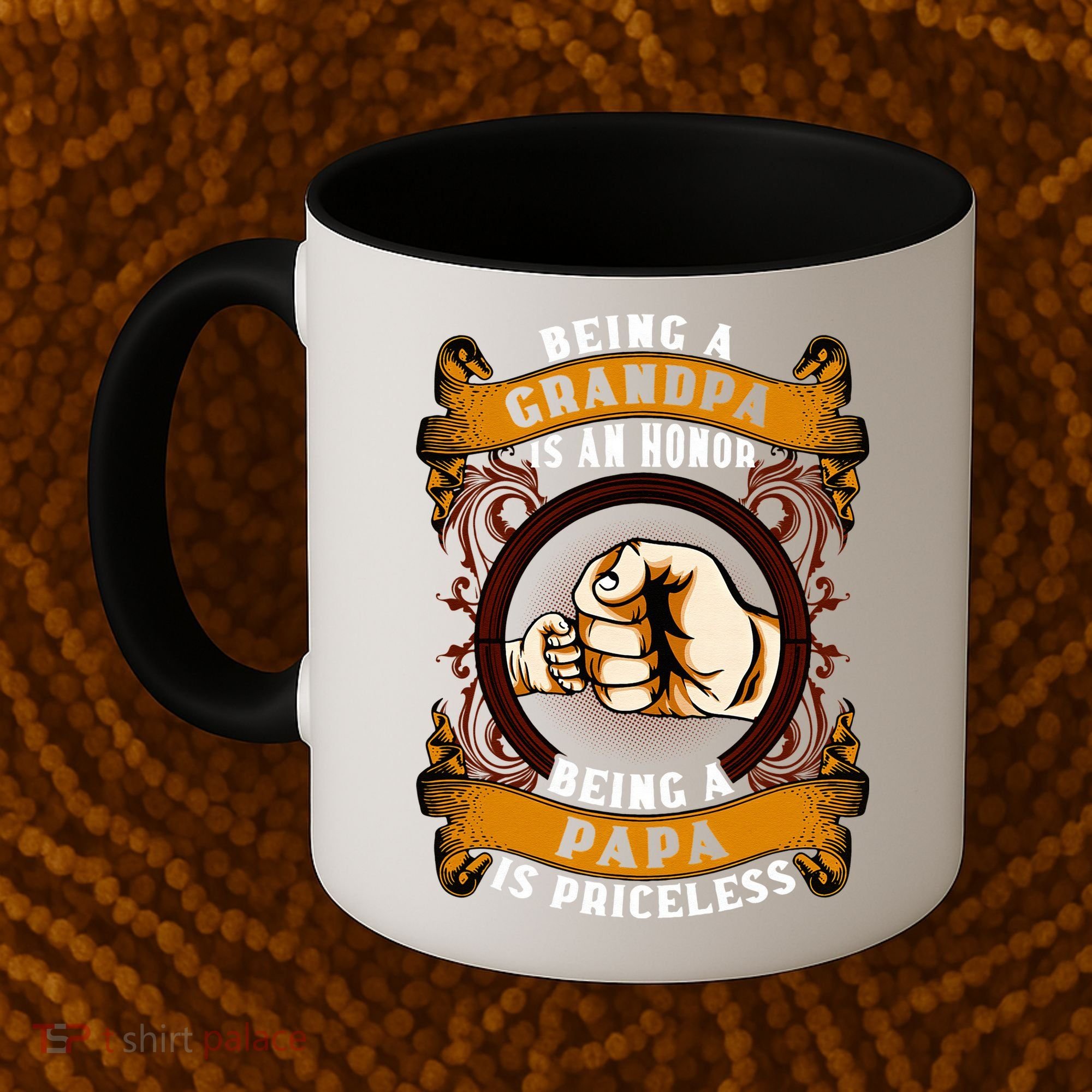 Being Grandpa Is An Honor Being Papa Is PRICELESS Father Day Coffee Mug