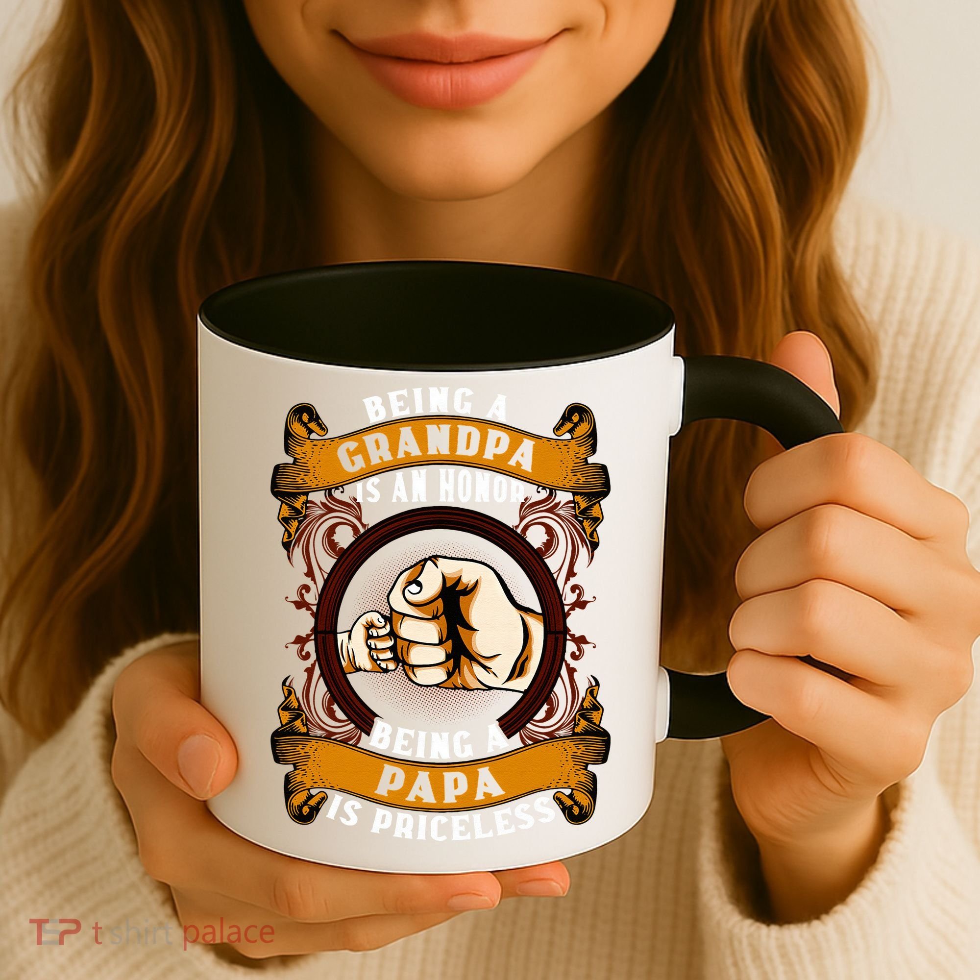 Being Grandpa Is An Honor Being Papa Is PRICELESS Father Day Coffee Mug