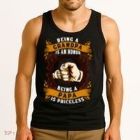 Being Grandpa Is An Honor Being Papa Is PRICELESS Father Day Tank Top thumb 3