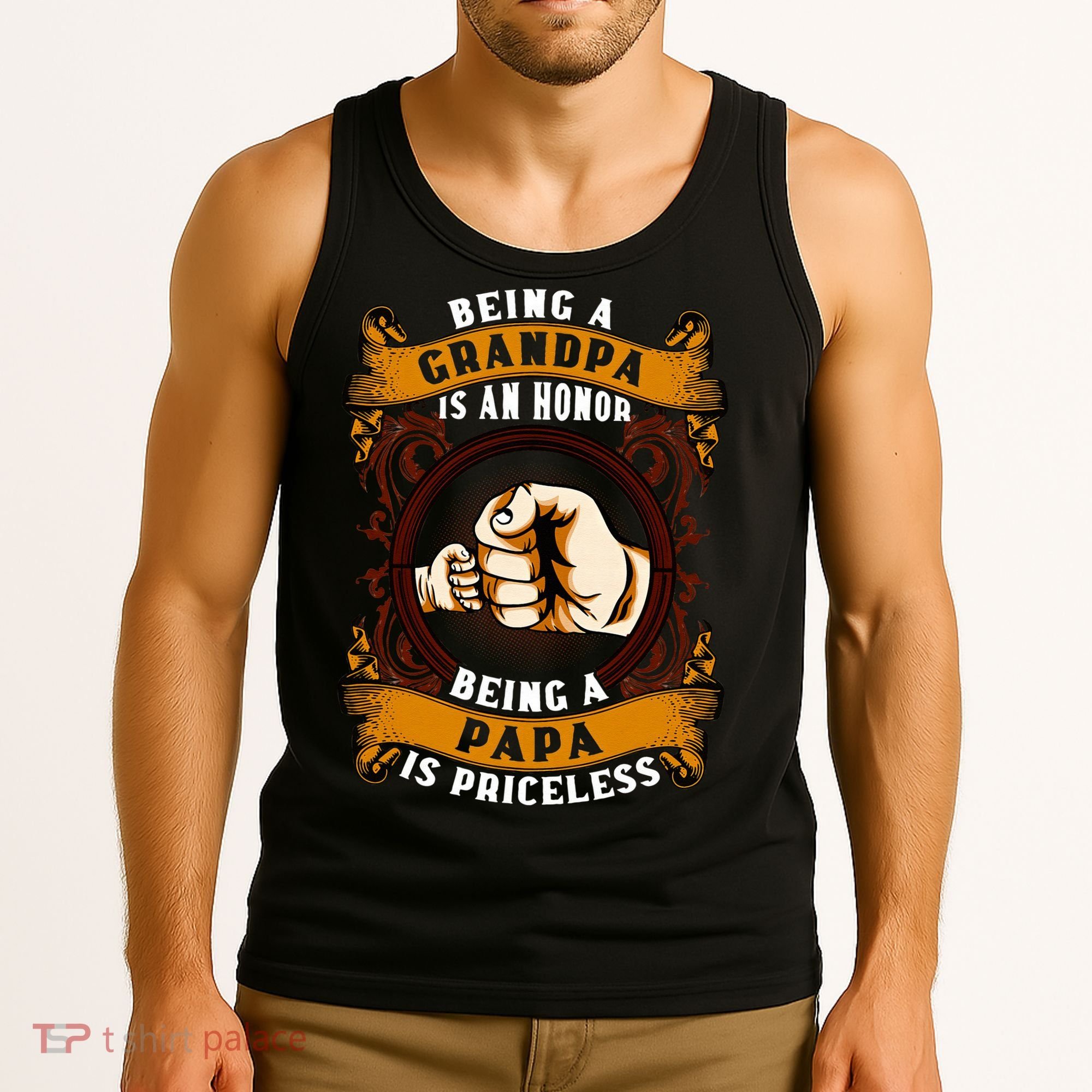 Being Grandpa Is An Honor Being Papa Is PRICELESS Father Day Tank Top
