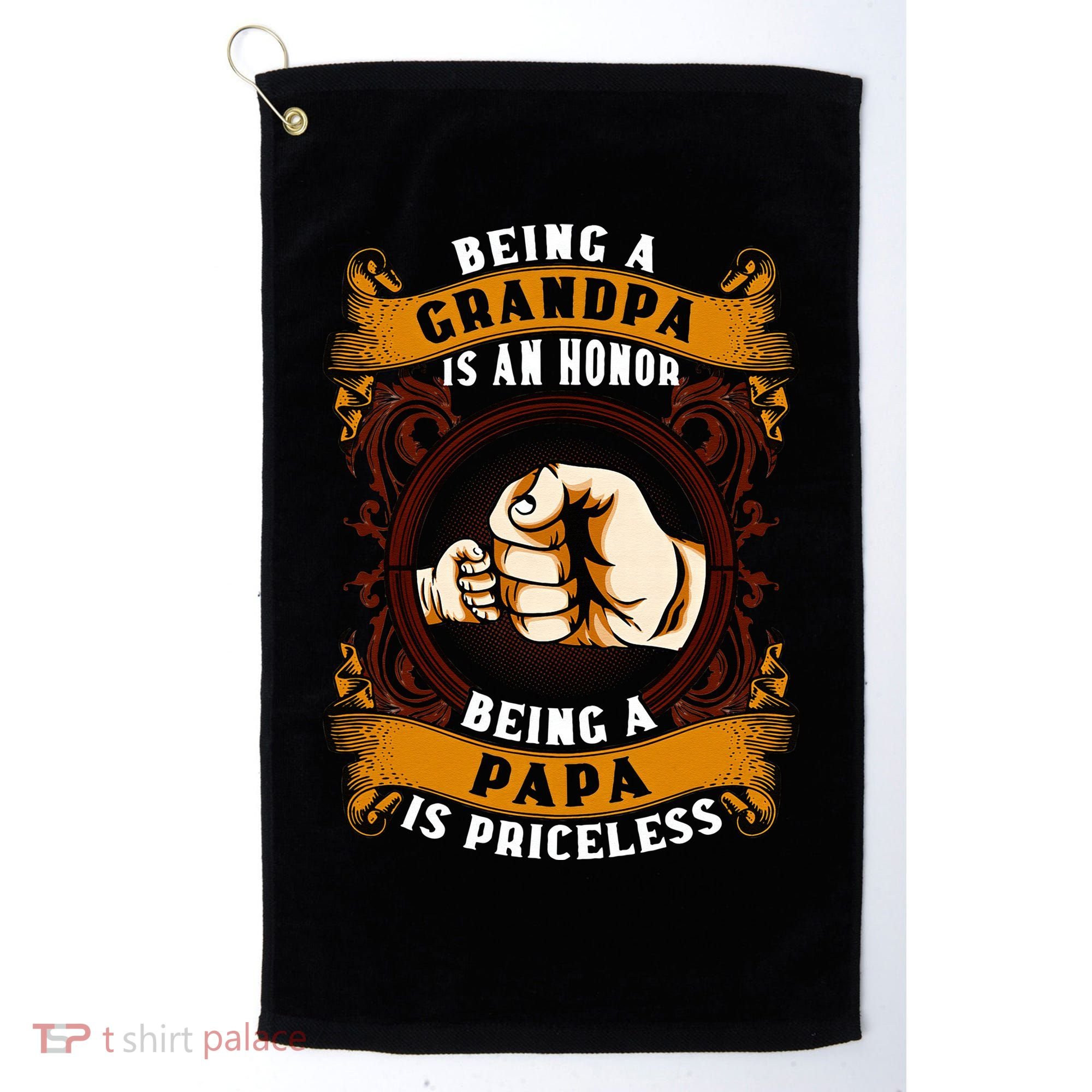 Being Grandpa Is An Honor Being Papa Is PRICELESS Father Day Golf Towel