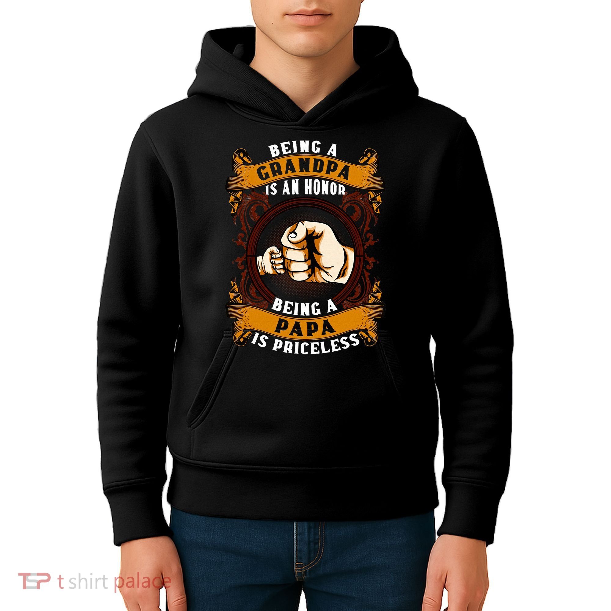 Being Grandpa Is An Honor Being Papa Is PRICELESS Father Day Kids Hoodie