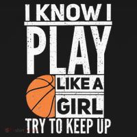 Basketball Girl I Know I Play Like A Girl Try To Keep Up Backpack thumb 2