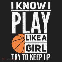 Basketball Girl I Know I Play Like A Girl Try To Keep Up Beanie thumb 2