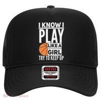 Basketball Girl I Know I Play Like A Girl Try To Keep Up Hat thumb 0