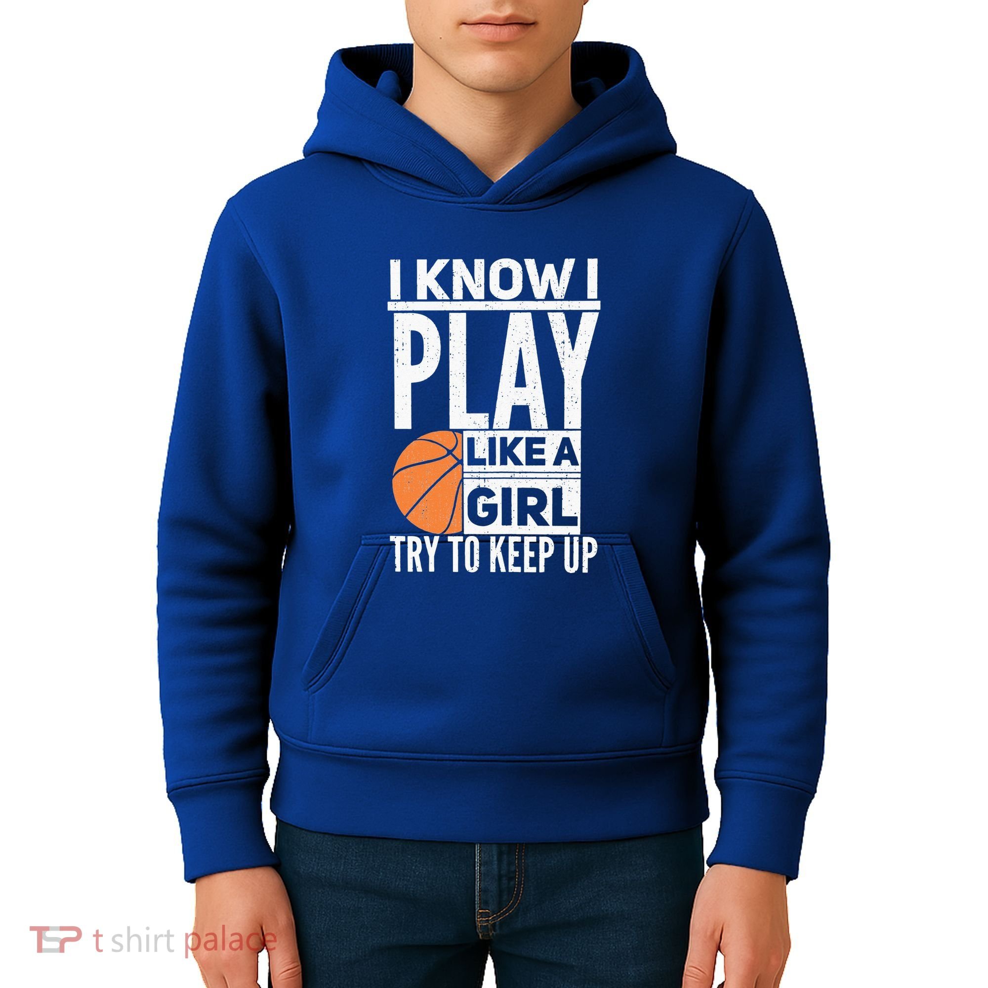 Basketball Girl I Know I Play Like A Girl Try To Keep Up Kids Hoodie