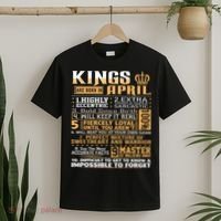 Birthday Gifts Kings Are Born In April T-Shirt thumb 2