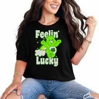 Bears Good Luck Bear Jumping Feelin Lucky Distressed Comfort Colors T-Shirt thumb 0