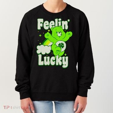 Bears Good Luck Bear Jumping Feelin Lucky Distressed Women's Sweatshirt