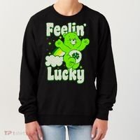 Bears Good Luck Bear Jumping Feelin Lucky Distressed Women's Sweatshirt thumb 0