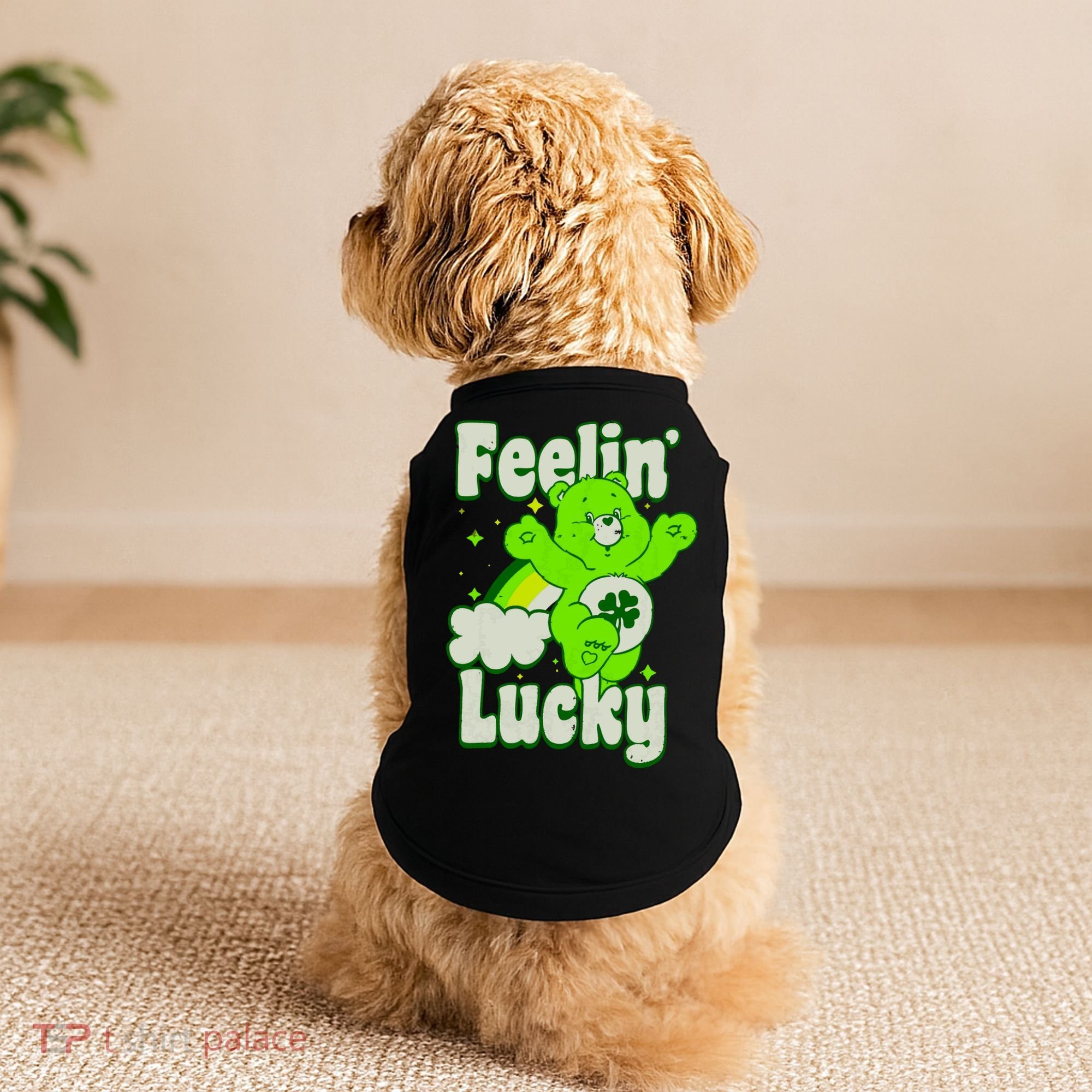 Bears Good Luck Bear Jumping Feelin Lucky Distressed Doggie Tank