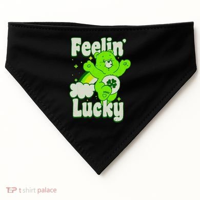 Bears Good Luck Bear Jumping Feelin Lucky Distressed USA-Made Doggie Bandana