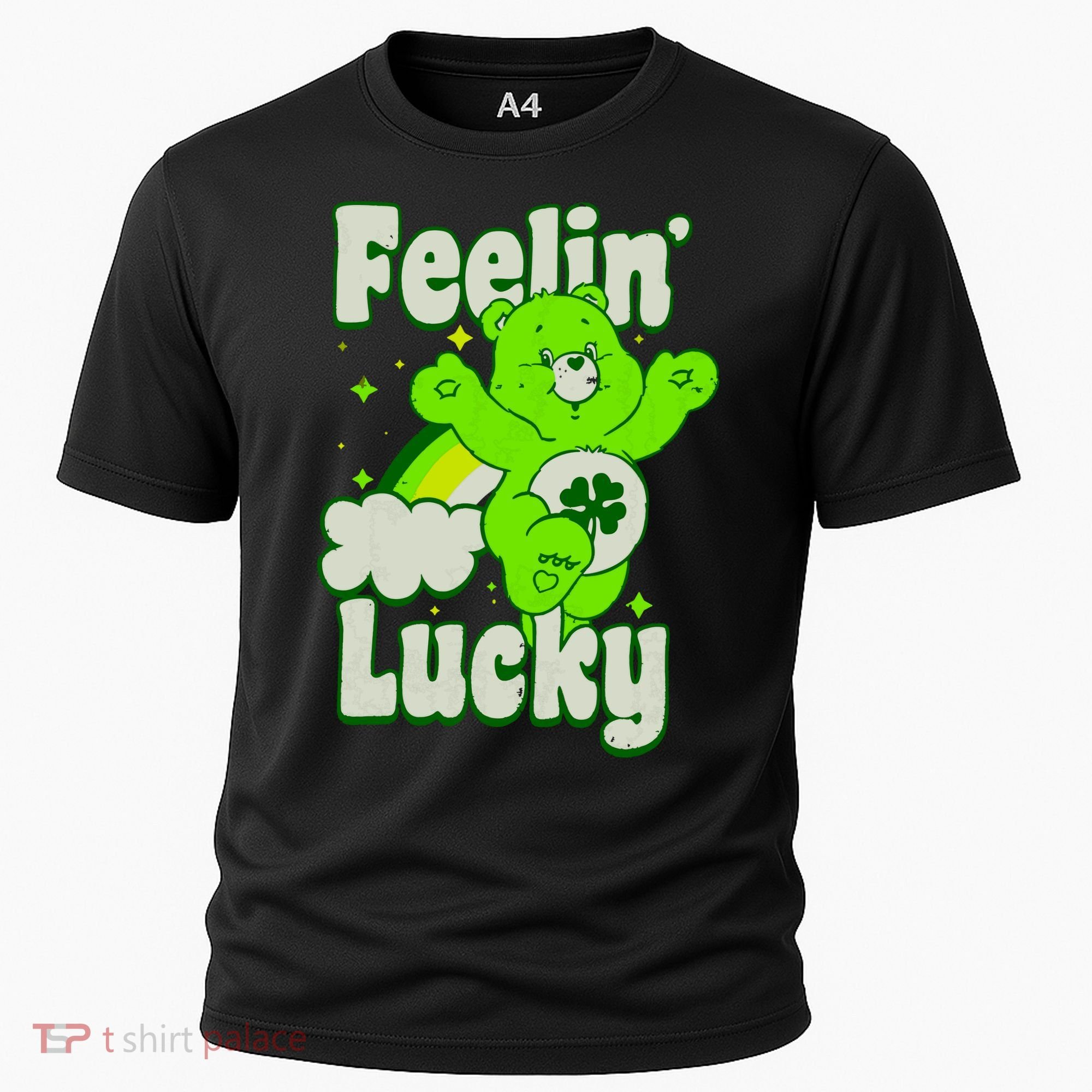 Bears Good Luck Bear Jumping Feelin Lucky Distressed Cooling Performance Crew T-Shirt