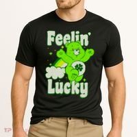 Bears Good Luck Bear Jumping Feelin Lucky Distressed Cooling Performance Crew T-Shirt thumb 2