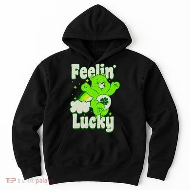 Bears Good Luck Bear Jumping Feelin Lucky Distressed Hoodie