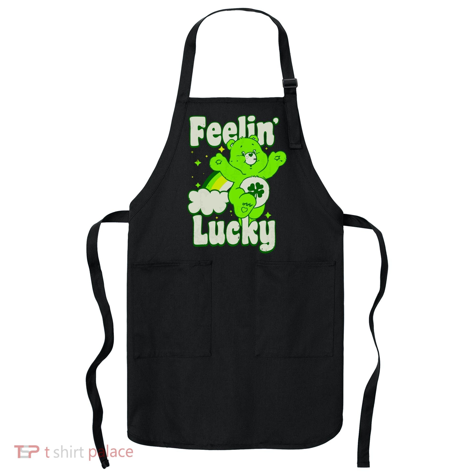 Bears Good Luck Bear Jumping Feelin Lucky Distressed Apron