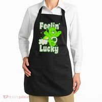 Bears Good Luck Bear Jumping Feelin Lucky Distressed Apron thumb 2