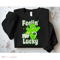 Bears Good Luck Bear Jumping Feelin Lucky Distressed Sweatshirt thumb 2