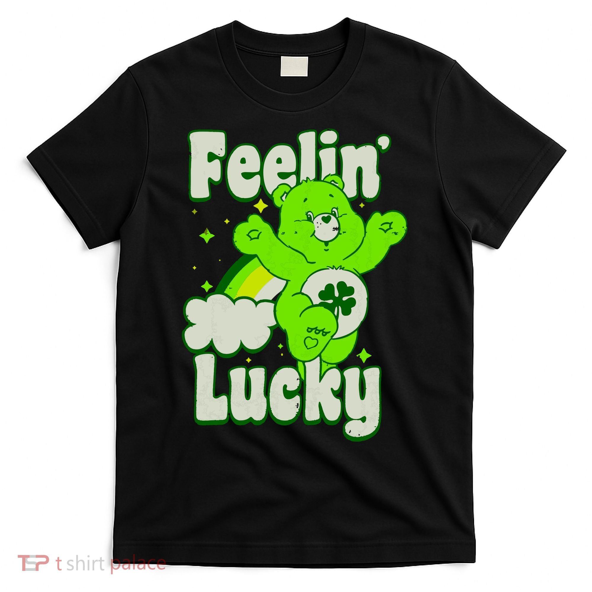 Bears Good Luck Bear Jumping Feelin Lucky Distressed T-Shirt