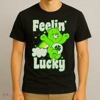 Bears Good Luck Bear Jumping Feelin Lucky Distressed T-Shirt thumb 3