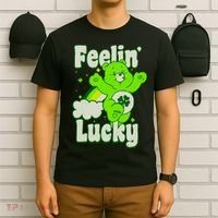 Bears Good Luck Bear Jumping Feelin Lucky Distressed T-Shirt thumb 6