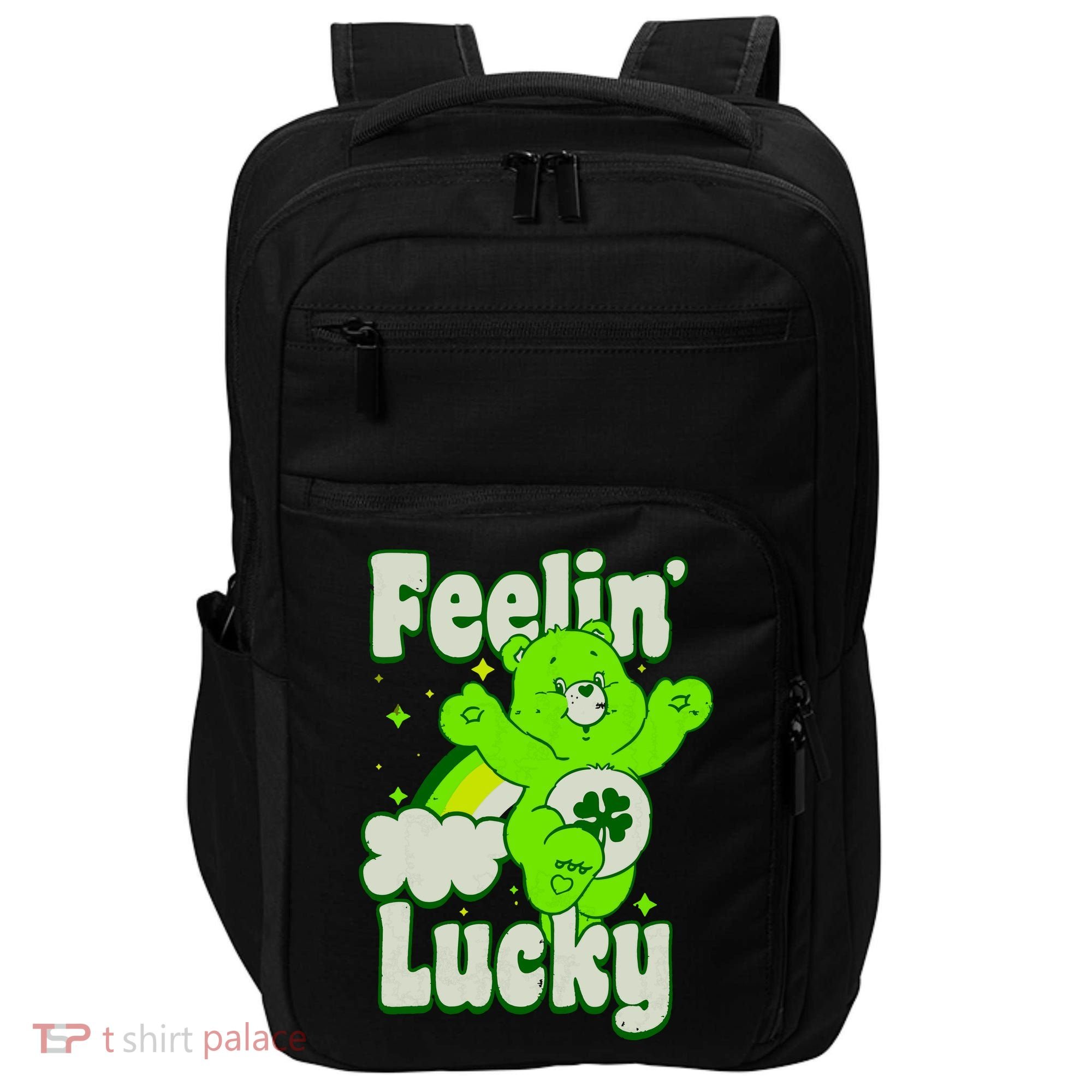 Bears Good Luck Bear Jumping Feelin Lucky Distressed Impact Tech Backpack