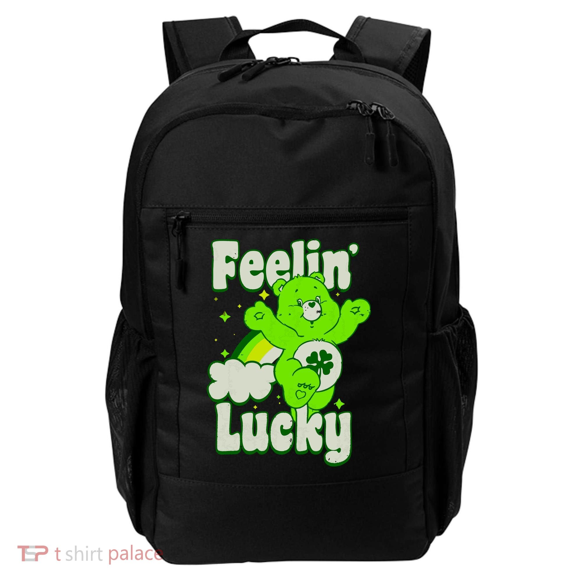 Bears Good Luck Bear Jumping Feelin Lucky Distressed Backpack
