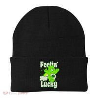 Bears Good Luck Bear Jumping Feelin Lucky Distressed Beanie thumb 0