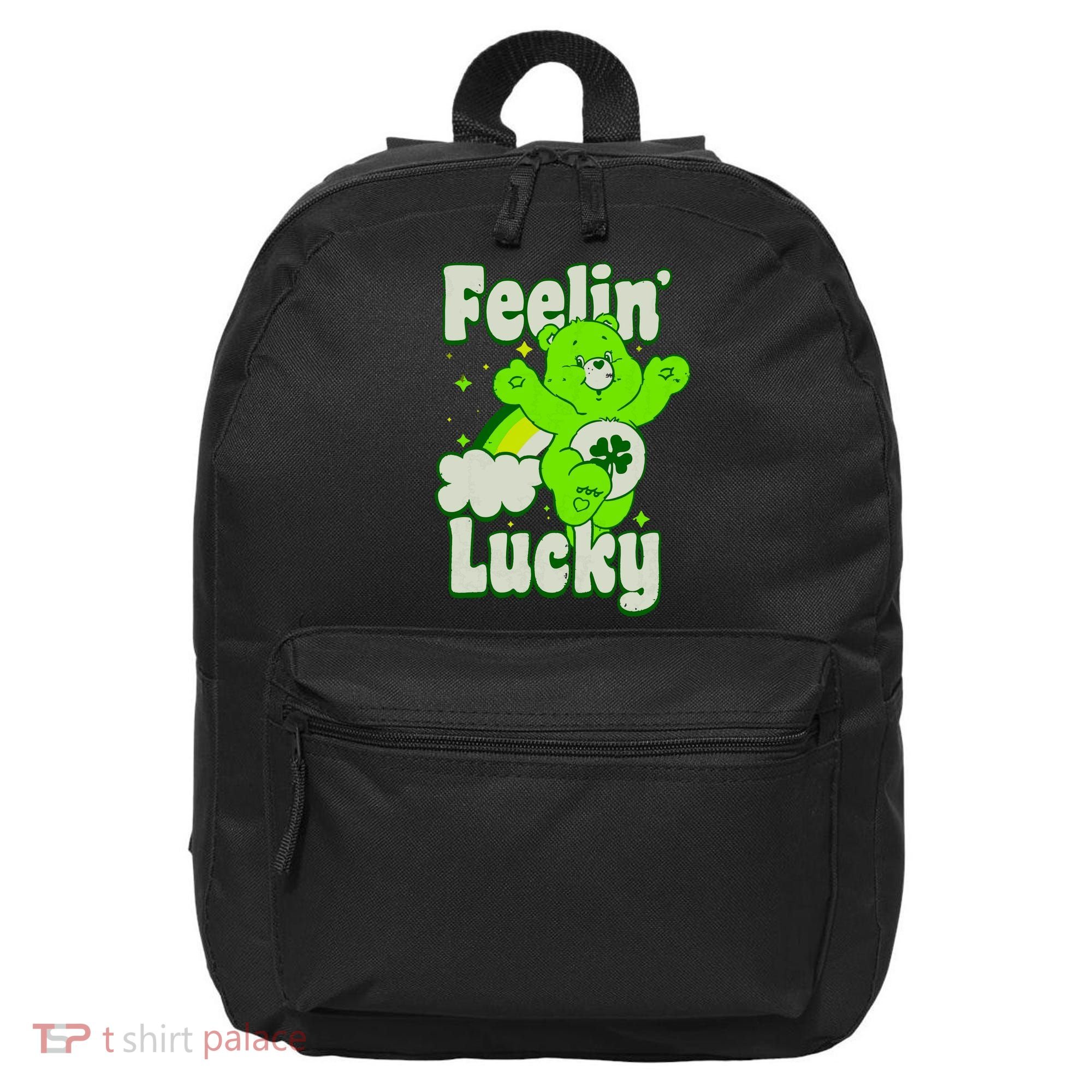 Bears Good Luck Bear Jumping Feelin Lucky Distressed 16 in Basic Backpack