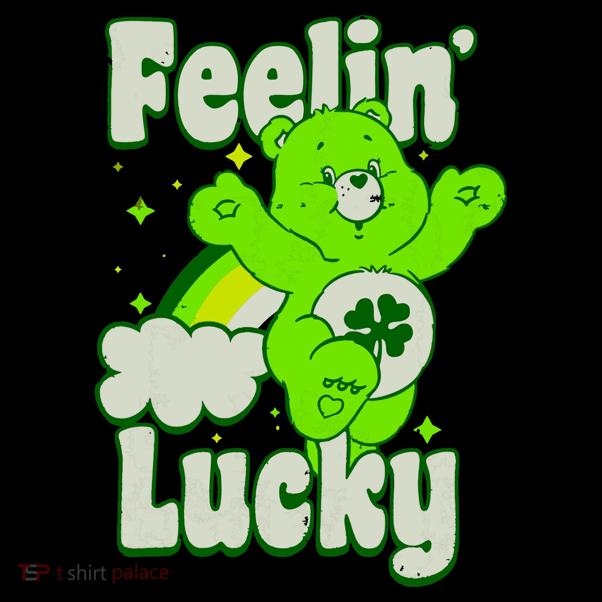 Bears Good Luck Bear Jumping Feelin Lucky Distressed Women's Hoodie