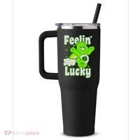 Bears Good Luck Bear Jumping Feelin Lucky Distressed 40oz Vacuum Insulated Stainless Steel Travel Tumbler thumb 2