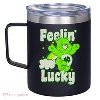 Bears Good Luck Bear Jumping Feelin Lucky Distressed 12oz Stainless Steel Coffee Mug thumb 2