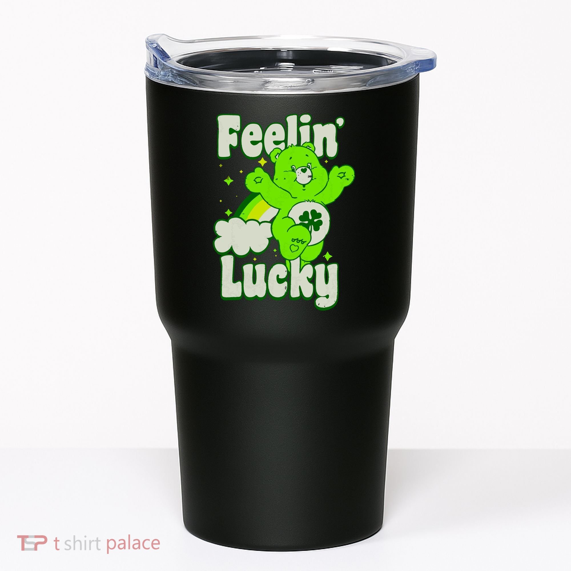 Bears Good Luck Bear Jumping Feelin Lucky Distressed Tumbler