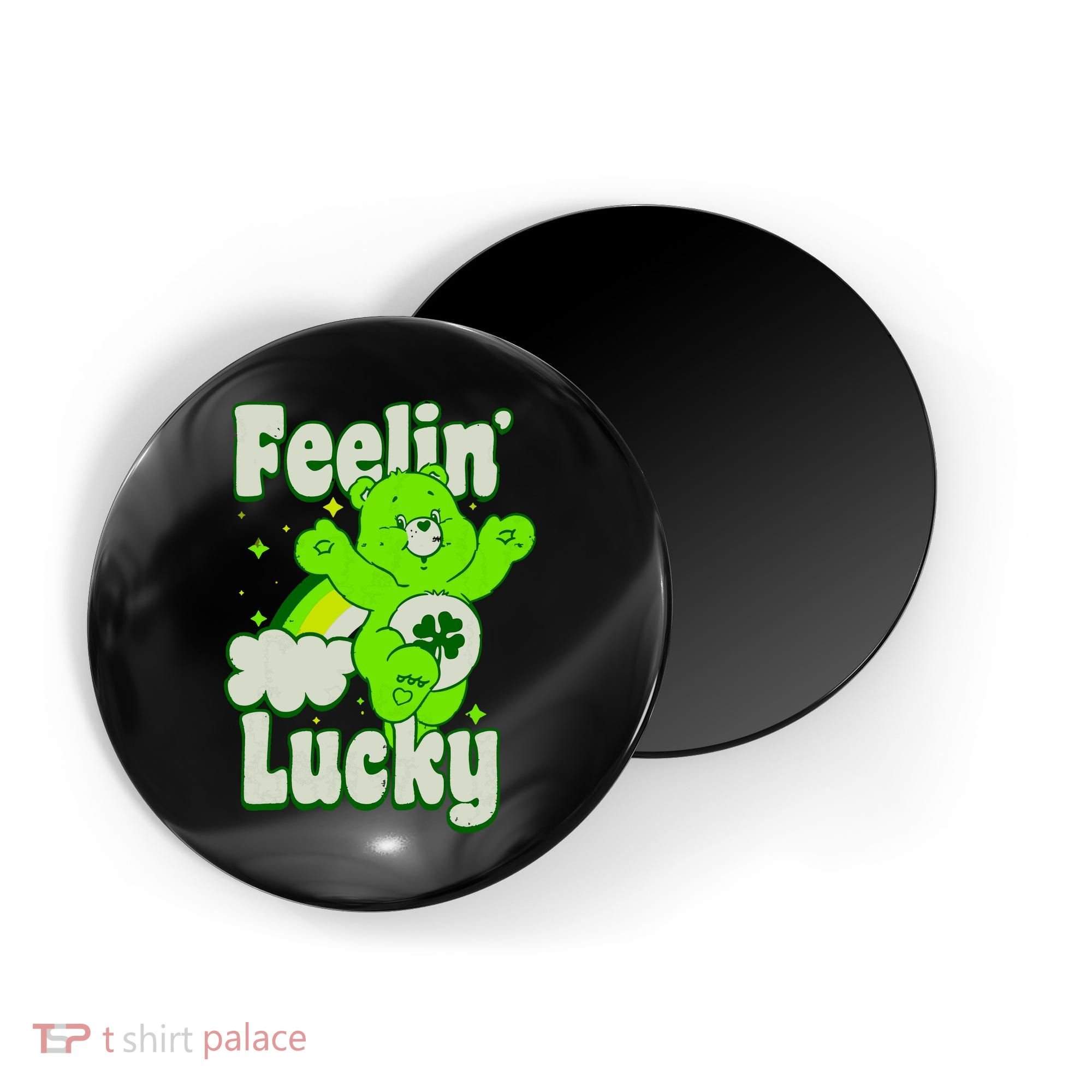 Bears Good Luck Bear Jumping Feelin Lucky Distressed Magnet