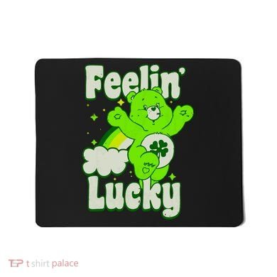 Bears Good Luck Bear Jumping Feelin Lucky Distressed Mousepad