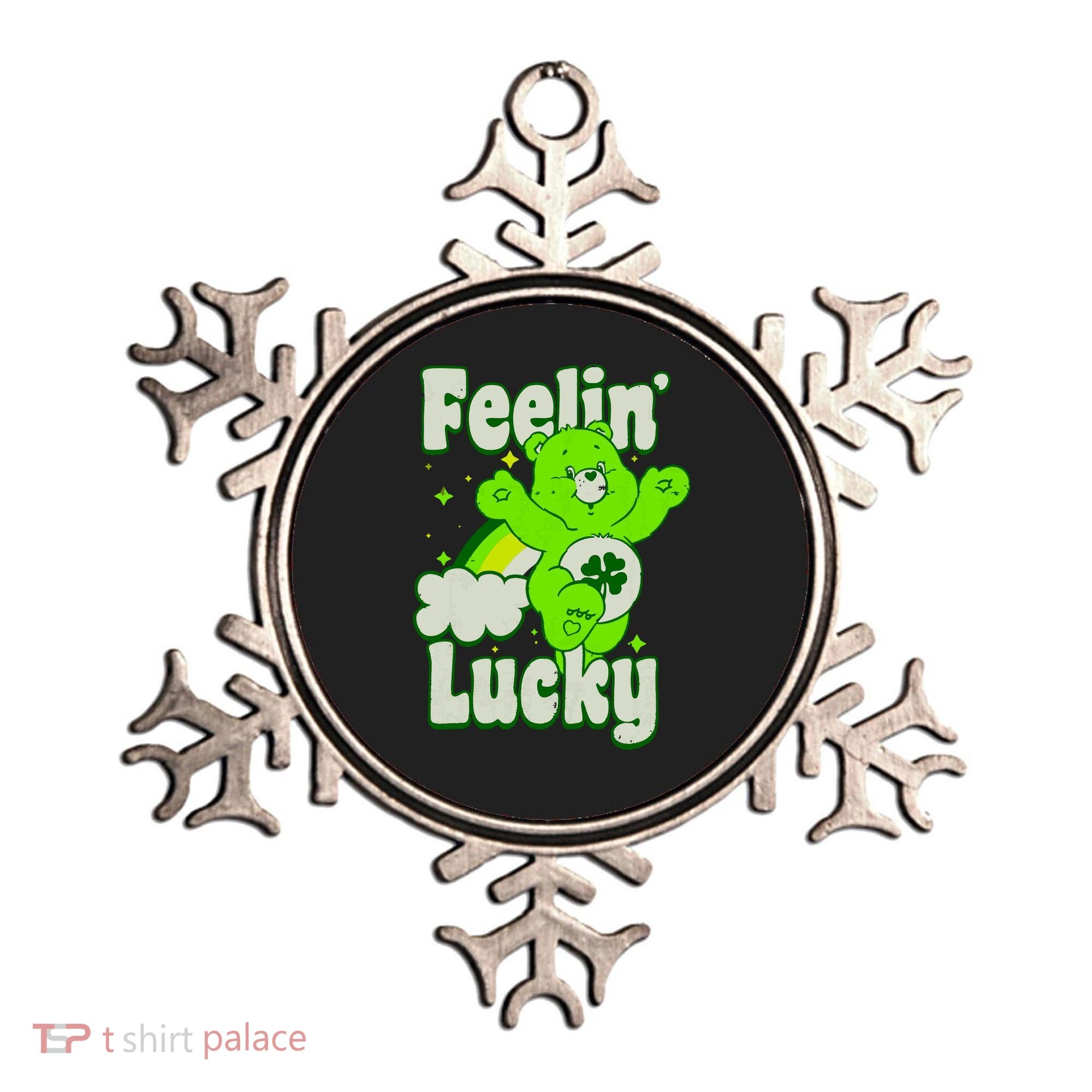 Bears Good Luck Bear Jumping Feelin Lucky Distressed Ornament