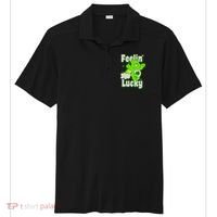 Bears Good Luck Bear Jumping Feelin Lucky Distressed Sport-Tek Posi-UV Pro Polo thumb 0