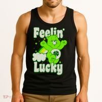 Bears Good Luck Bear Jumping Feelin Lucky Distressed Tank Top thumb 3