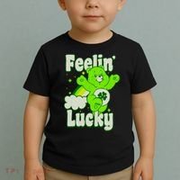 Bears Good Luck Bear Jumping Feelin Lucky Distressed Toddler T-Shirt thumb 2