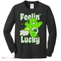 Bears Good Luck Bear Jumping Feelin Lucky Distressed Kids Long Sleeve Shirt thumb 0
