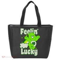 Bears Good Luck Bear Jumping Feelin Lucky Distressed Tote Bag thumb 0
