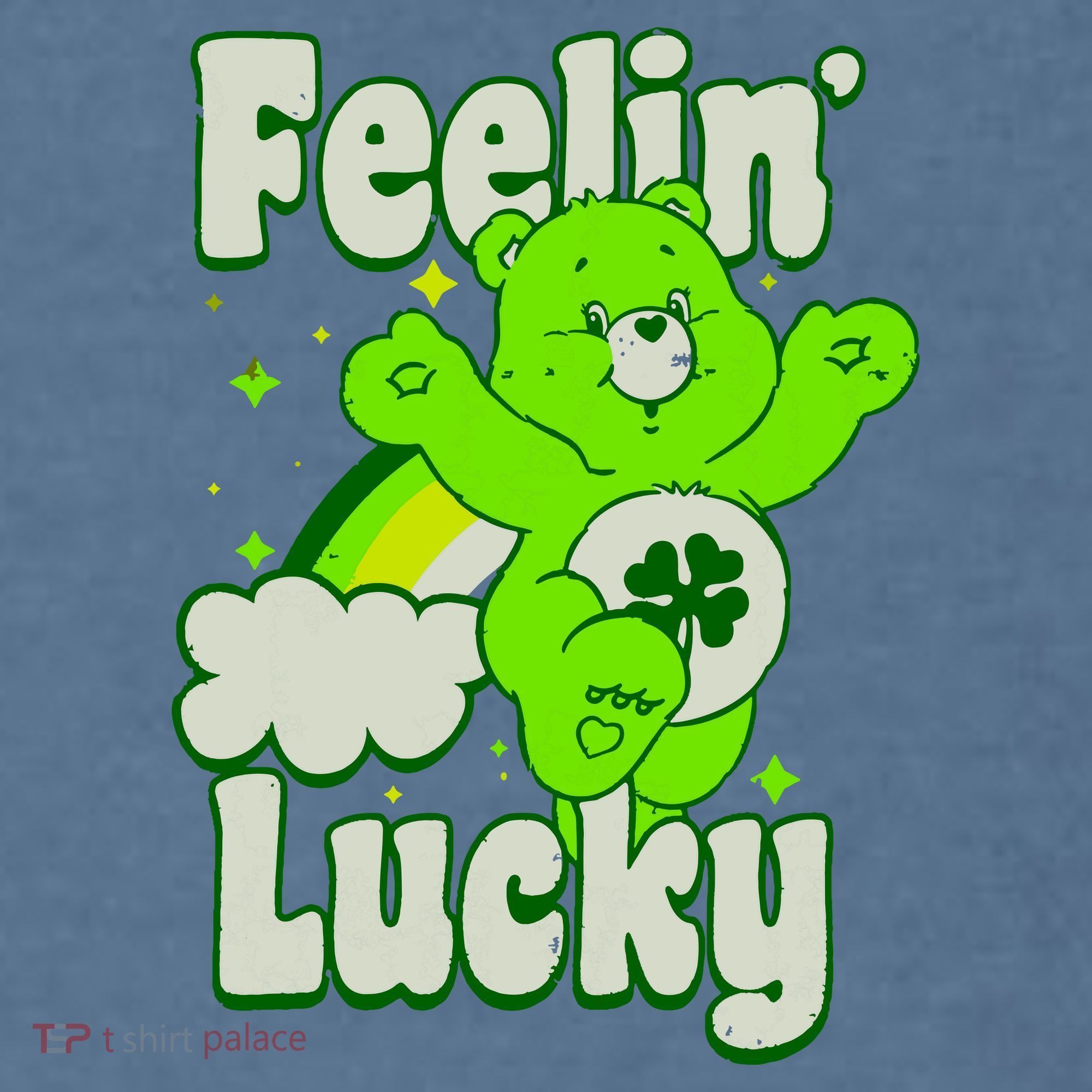 Bears Good Luck Bear Jumping Feelin Lucky Distressed Garment-Dyed Sweatshirt