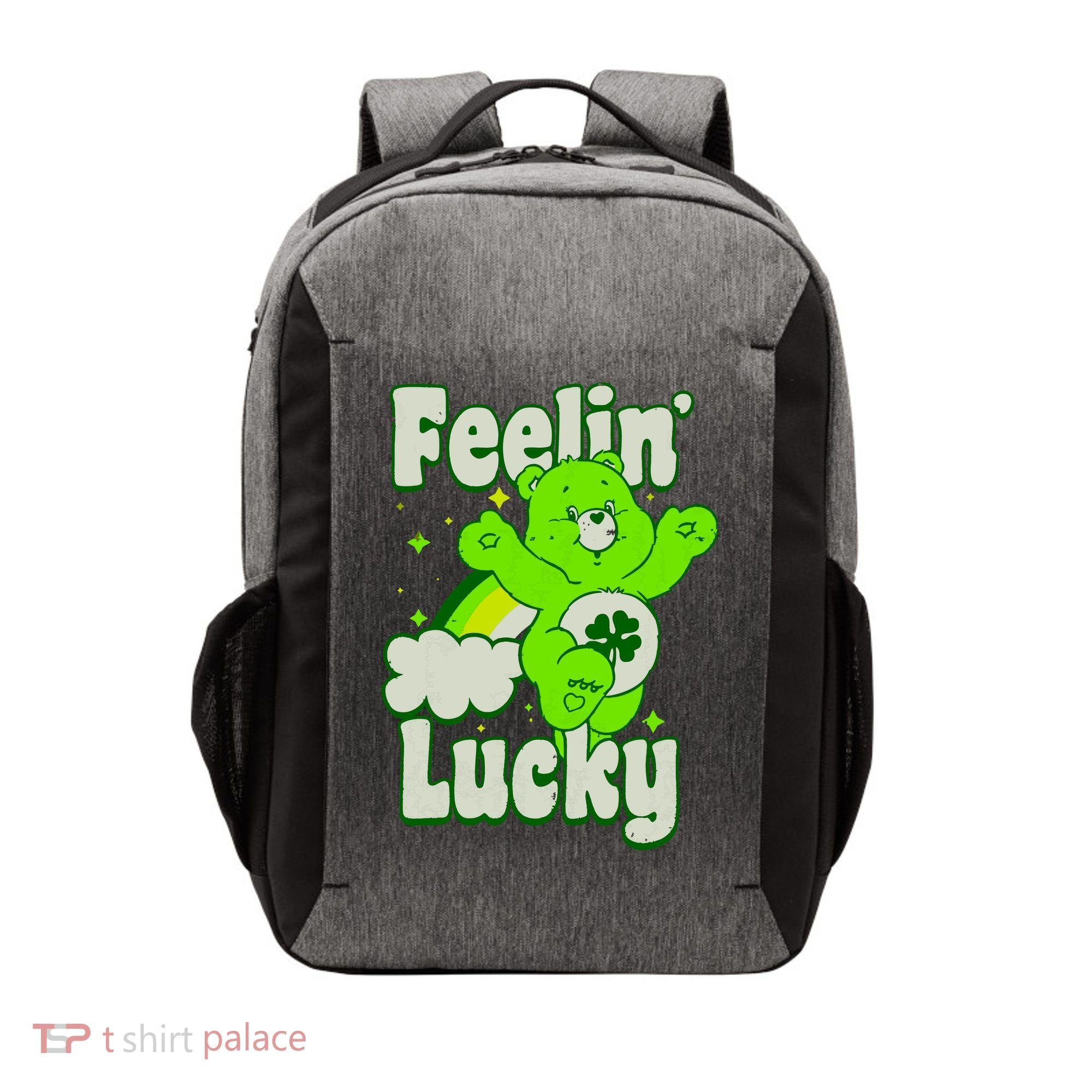 Bears Good Luck Bear Jumping Feelin Lucky Distressed Vector Backpack