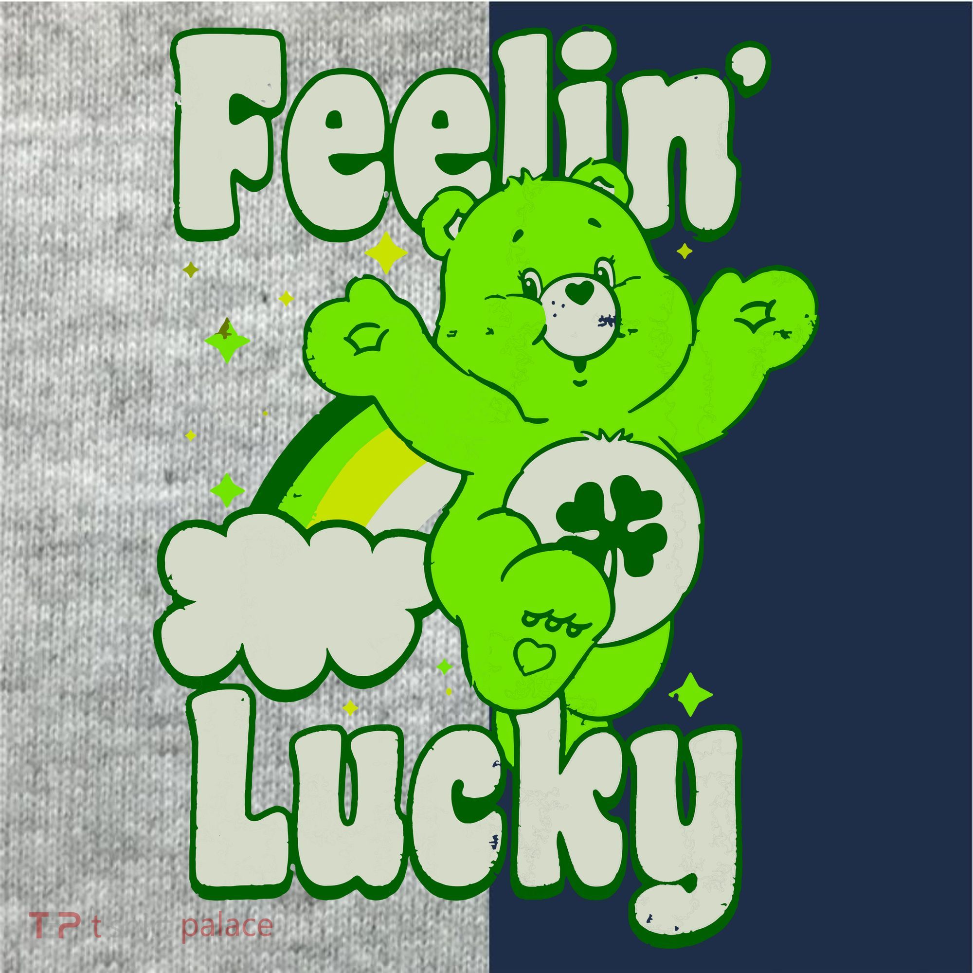 Bears Good Luck Bear Jumping Feelin Lucky Distressed Kids Colorblock Raglan Jersey