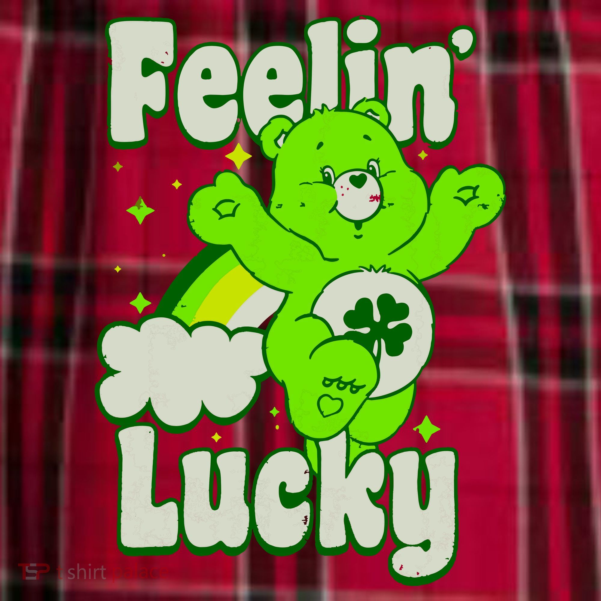Bears Good Luck Bear Jumping Feelin Lucky Distressed Men's Flannel Plaid Pajama Pants