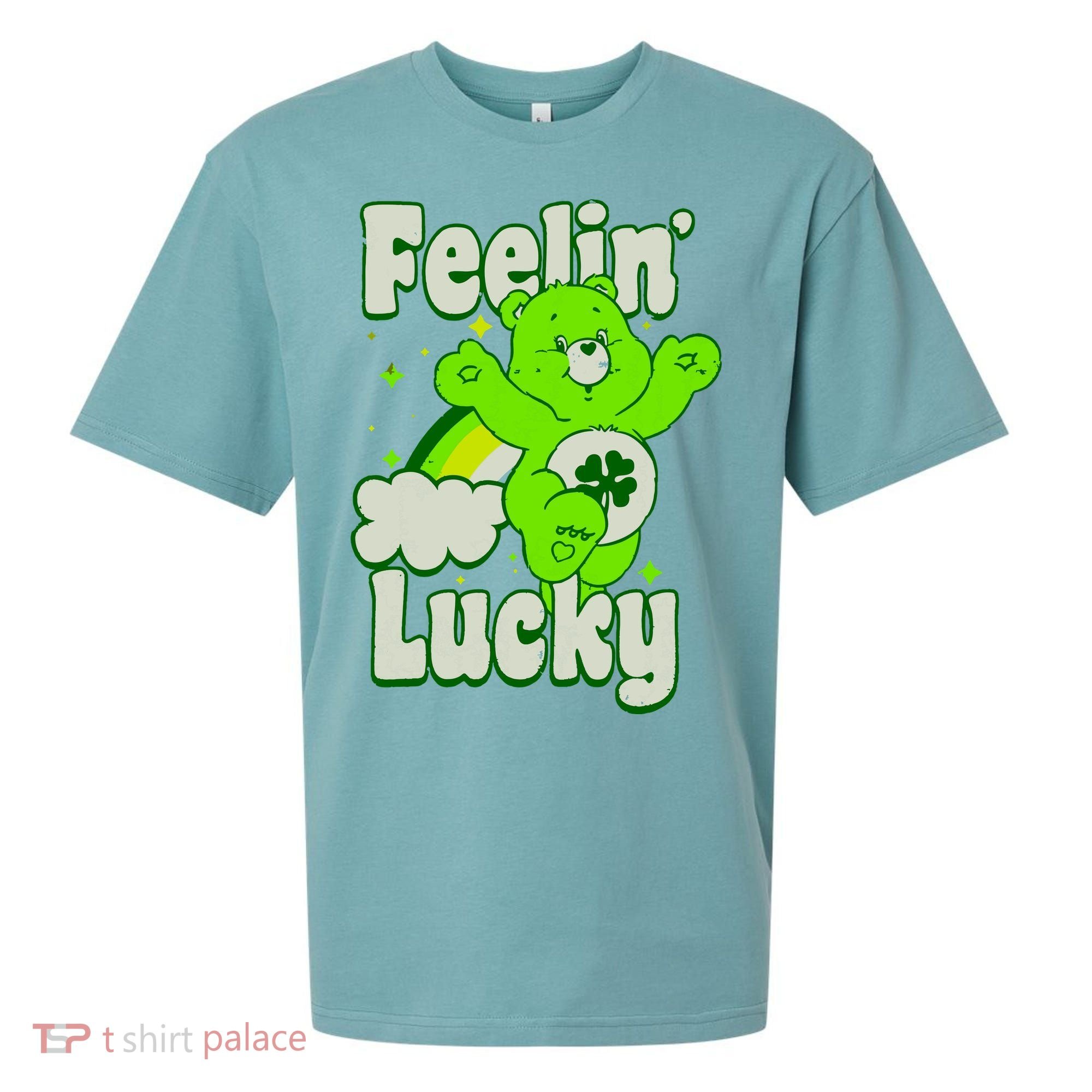 Bears Good Luck Bear Jumping Feelin Lucky Distressed Sueded Cloud Jersey T-Shirt