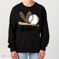 Baseball Granny Leopard Heart Baseball Lover Great Gift Women's Sweatshirt thumb 0