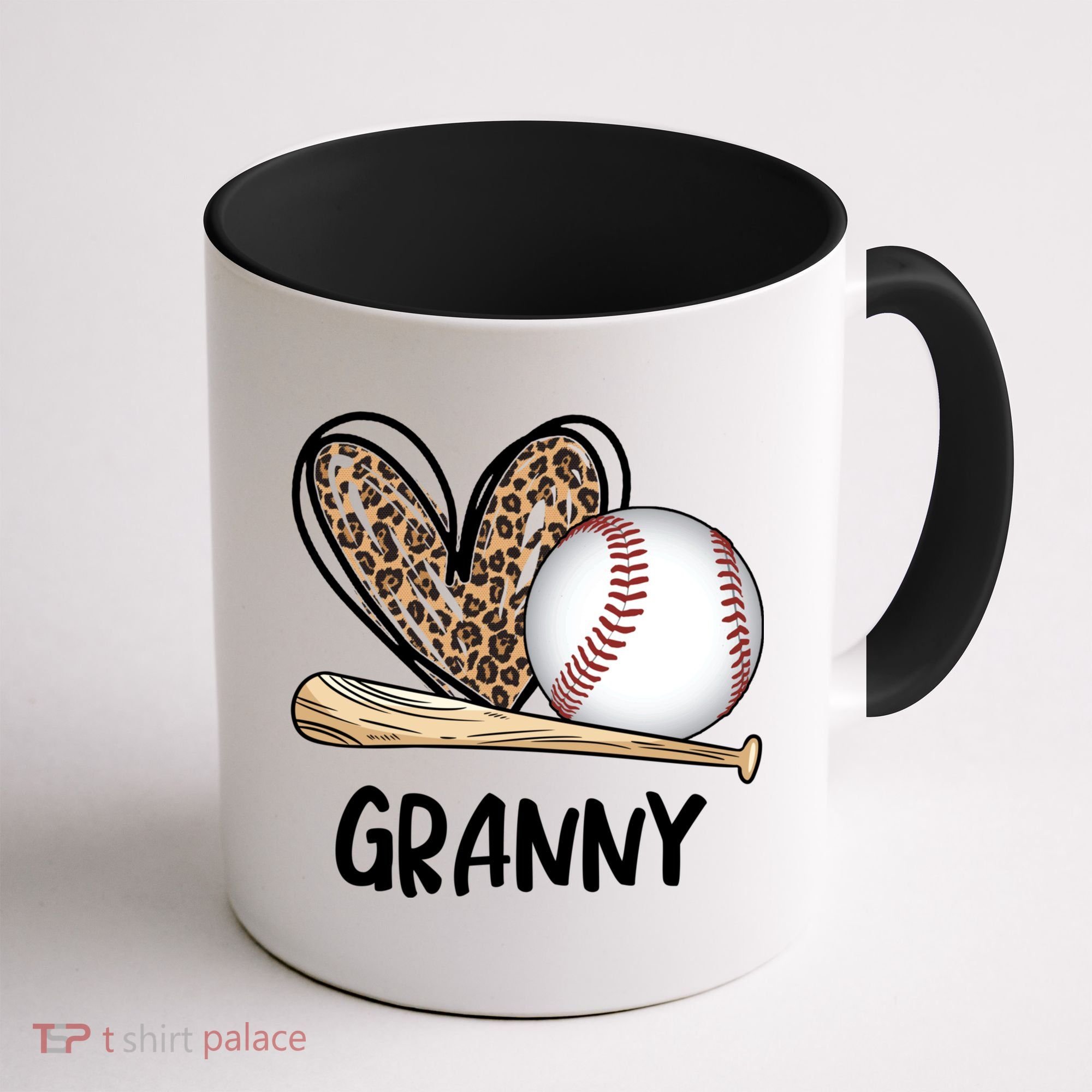 Baseball Granny Leopard Heart Baseball Lover Great Gift Coffee Mug