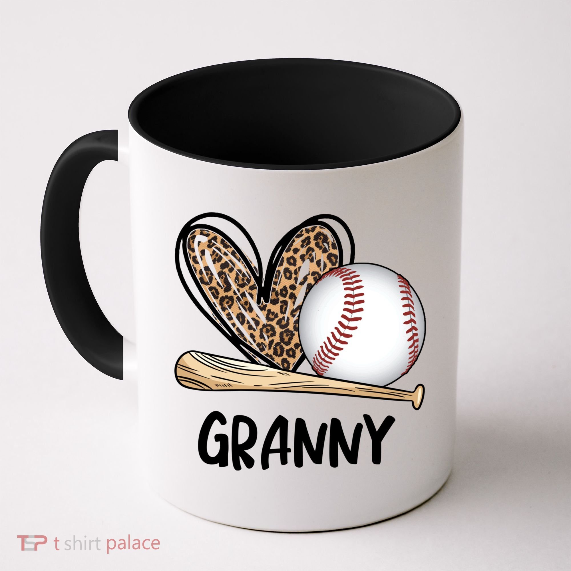 Baseball Granny Leopard Heart Baseball Lover Great Gift Coffee Mug