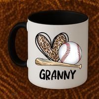 Baseball Granny Leopard Heart Baseball Lover Great Gift Coffee Mug thumb 2